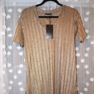 Ribbed Zara V neck T-shirt